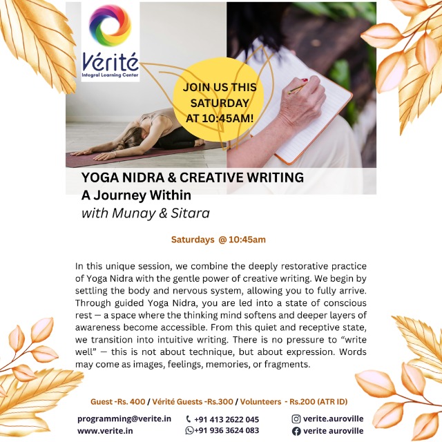 *Yoga Nidra & Creative Writing – A Journey Within* Drift, Dream, and Write 🌙 Rest deeply and...