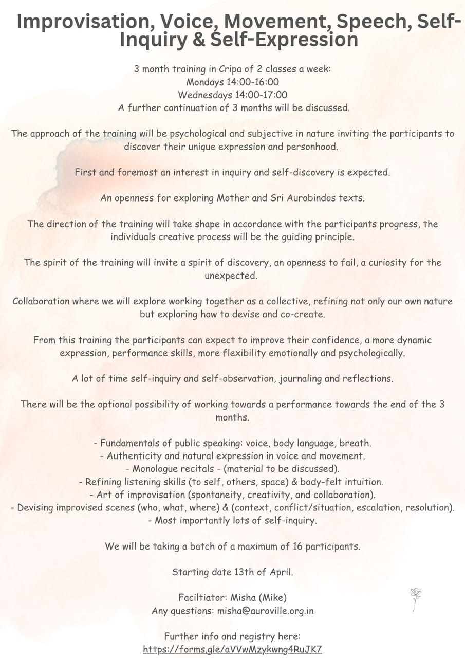 Improvisation • Voice • Movement • Self-Expression A 3-month immersive journey into creativit...