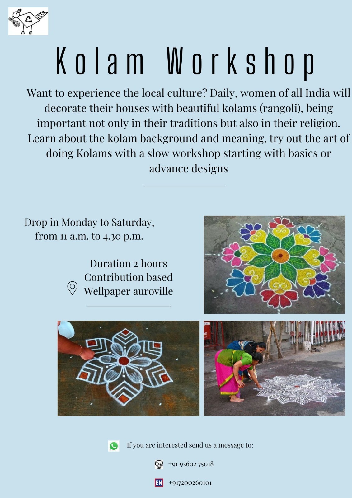 🌟 Empowerment meets creativity! Join Wellpaper’s Kolam Workshop, run by our women, making cr...